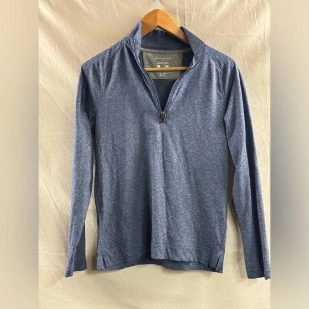 Mens Banana Republic Quick Dry Half Zip Pullover Blue XS